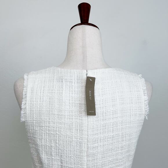 J. Crew White Tweed Sleeveless Knee Length Pencil Sheath Dress NWT - Picture 7 of 10